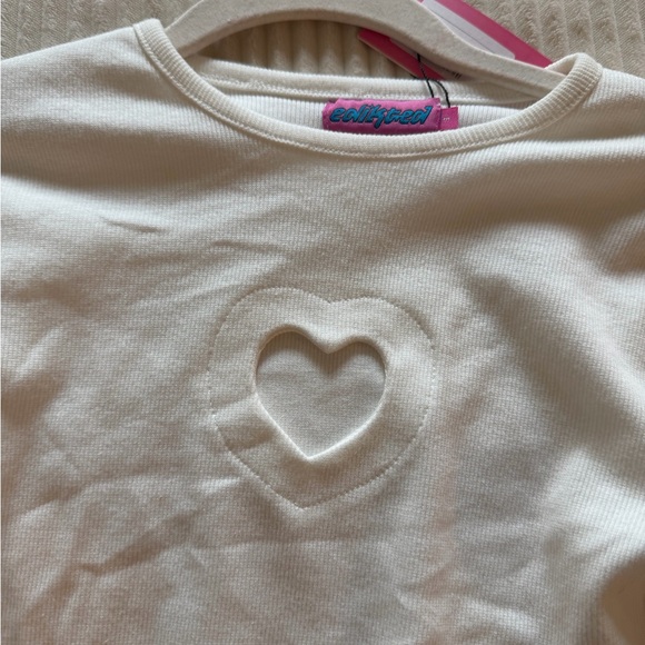 Edikted White Heart Cutout Long Sleeve Top - Picture 3 of 4
